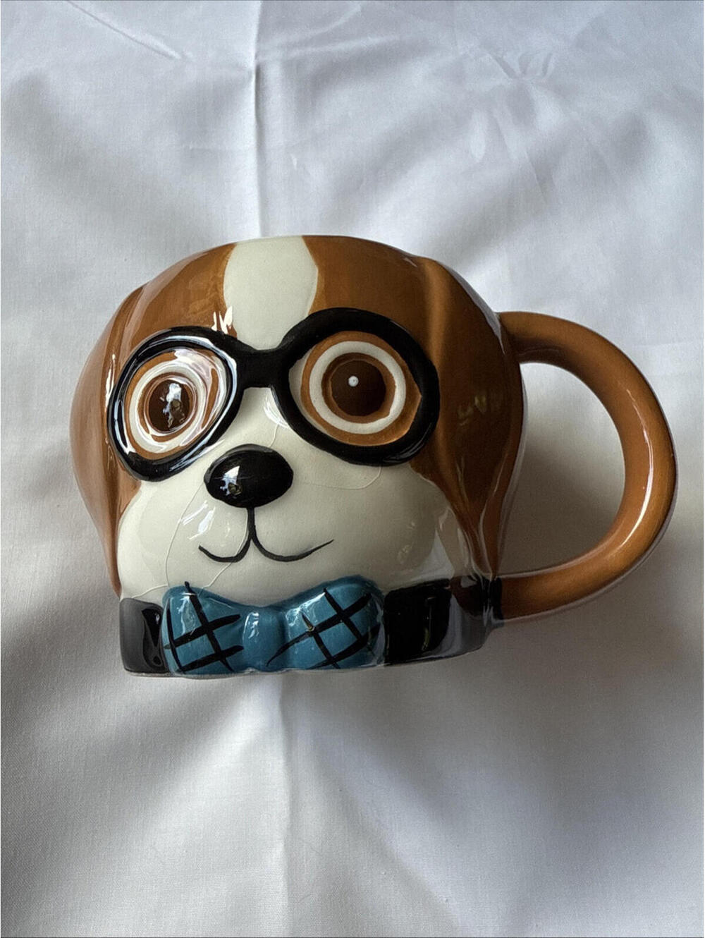 Cute Doggy With Glasses Ceramic Mug Unbranded